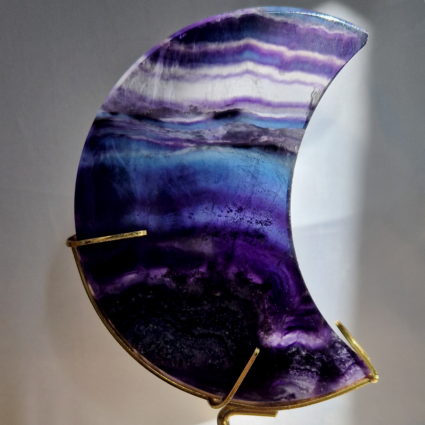 Fluoriet (Regenboog) maan op standaard