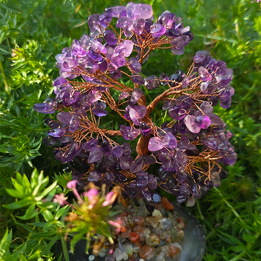 Amethist boom op agaatschijf