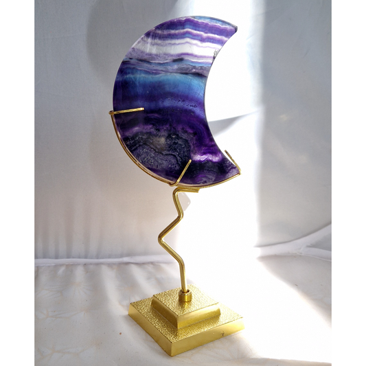 Fluoriet (Regenboog) maan op standaard